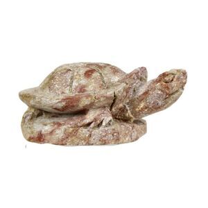 Hand Carved Tortoise Paperweight from Soapstone Turtle Figurine Vintage Folk Art